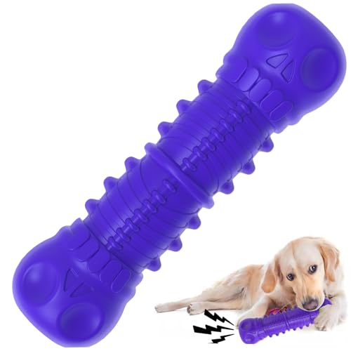 ZIKATON Quietschspielzeug für aggressive Kauer, langlebiges Hunde-Kauspielzeug für große mittelgroße Rassen, robustes langlebiges Hundespielzeug mit Naturkautschuk (lila, für große Hunde) von ZIKATON