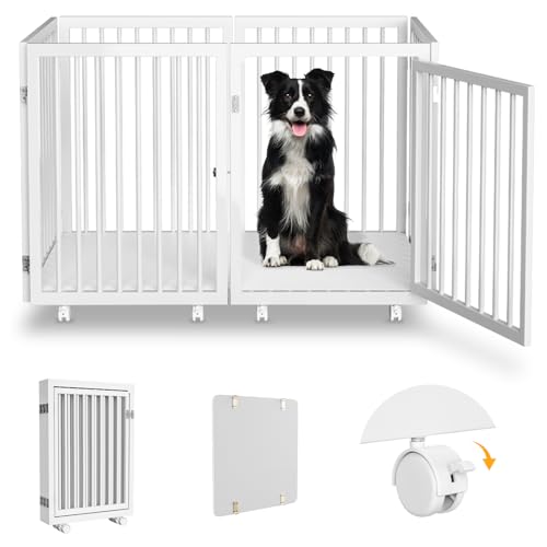 Welpenlaufstall 80cm hoch Metall Hundelaufstall Faltbares Tor für Hunde Türschutzgitter Laufstall für pet ohne Bohren mit Holz Bodenplatten für Welpen und kleine Hunde, Wohnung & Garten 110x60x80cm Welpenlaufstall 80cm hoch Metall Hundelaufstall Faltbares Tor für Hunde Türschutzgitter Laufstall für pet ohne Bohren mit Holz Bodenplatten für Welpen und kleine Hunde, Wohnung & Garten 110x60x80cm von ZIKEBTUY