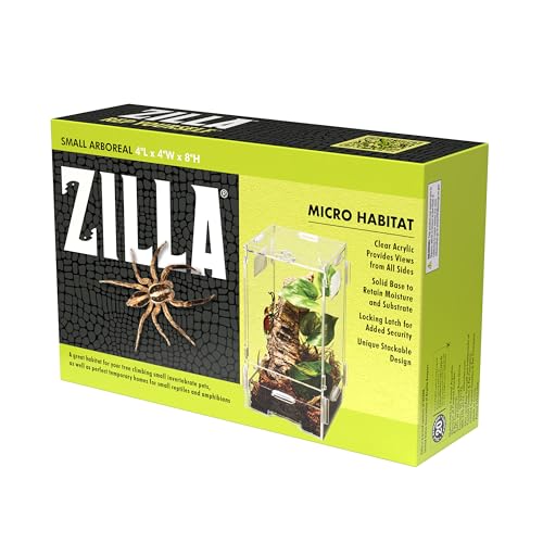 ZILLA Micro Habitat Terrariengehege für kleine Baumbewohner, Reptilien, Amphibien, Spinnen und andere Wirbellose, klein von ZILLA