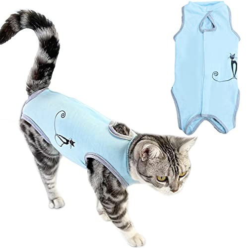 ZIMAOSHAN Chirurgischer Genesungsanzug für Katzen bei Bauchwunden oder Hautkrankheiten, Ersatz für E-Halsband und Kegel, Katzenkleidung, Kleidung für Katzen von ZIMAOSHAN