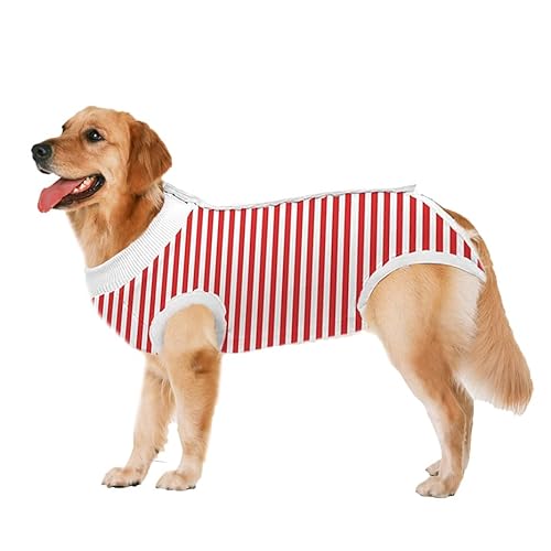ZIMAOSHAN Hunde-Operationenanzug für Hunde, Genesungsanzug, Bauchwundschutz, medizinische chirurgische Kleidung für Hunde (XXX-Large, Rot) von ZIMAOSHAN