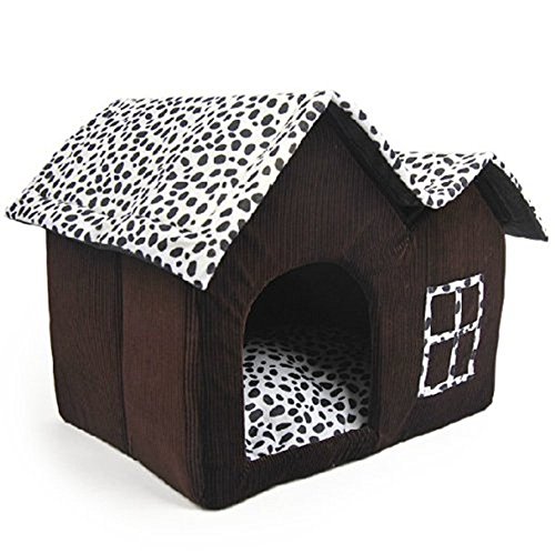 ZIME Kleiner Hund House –, Muster Zwei Dach Klein Pet House/Katzen Schlafplatz, Weiche Pet Nest mit Herausnehmbare Matte von ZIME