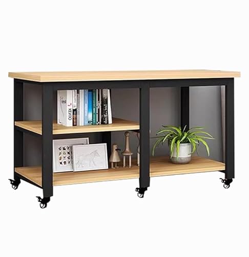 Aquarium Unterschrank Rollbares Fischaquariumregal zur Aufbewahrung von Zubehör, Bodenstehender Reptilienbeckenständer mit Feststellbaren Rädern, 10-20 Gallonen-Züchtertischterrasse(Natural,60x35 cm ( von ZIMGOD