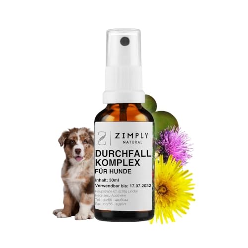 ZIMPLY NATURAL für Hunde, Anti Durchfall Komplex Spray, pflanzliches Mittel bei Durchfall für Ihren Hund, natürlich, sanft & effektiv, 30 ml von ZIMPLY NATURAL