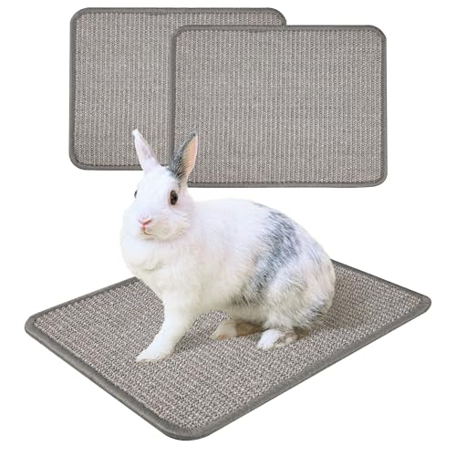 ZINGTERRA Kaninchenbett, Sisal-Kaninchen-Kratzmatte, natürliche Katzenruhematte für Käfige, Meerschweinchenbett, Futtergrasmatte, Zahnpflege, Kaninchenmatten (39,9 x 30 cm), 2 Stück von ZINGTERRA
