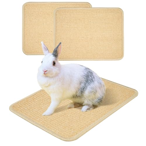 ZINGTERRA Kratzmatte für Kaninchen, Sisal-Kaninchen, natürliche Katzenauflage für Käfige, Meerschweinchenbett, Futtergrasmatte, Zahnpflege, Kaninchenmatten (39,9 x 30 cm), 2 Stück von ZINGTERRA