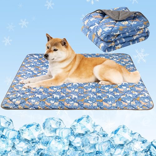 ZINGTERRA Kühlmatte für Hunde, selbstkühlendes Eiskissen, leichte Haustierunterlage, Decke, Bettbezug, Welpen, Sommer, kühles Tech-Gewebe, waschbare Hunde-Schlafmatte für Zuhause und draußen, hält ZINGTERRA Kühlmatte für Hunde, selbstkühlendes Eiskissen, leichte Haustierunterlage, Decke, Bettbezug, Welpen, Sommer, kühles Tech-Gewebe, waschbare Hunde-Schlafmatte für Zuhause und draußen, hält von ZINGTERRA