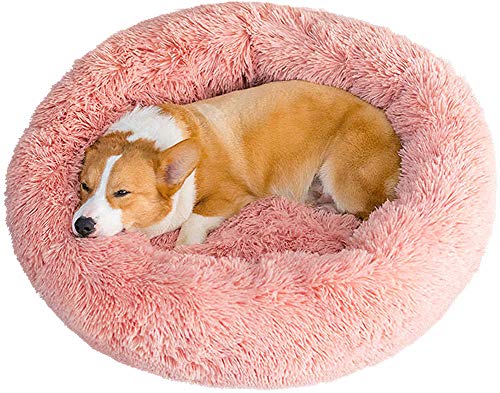 ZINN Großes Hundesofa XXL Hundebett-Donut Rund Hundekissen,Plüsch Hunde Betten Plüsch Haustierbett Warm Schlafen Bett für Mittelgroße und Große Hunde,Rutschfestes Waschbar von ZINN