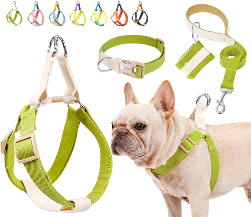 Hundegeschirr und Leine, kein Ziehen, Hundegeschirr mit Kotbeutelhalter, verstellbare, leichte Baumwollgurte, geeignet für kleine, mittelgroße und große Hunde, Outdoor-Spaziergänge, Laufen, Wandern Hundegeschirr und Leine, kein Ziehen, Hundegeschirr mit Kotbeutelhalter, verstellbare, leichte Baumwollgurte, geeignet für kleine, mittelgroße und große Hunde, Outdoor-Spaziergänge, Laufen, Wandern von ZIRVYIR