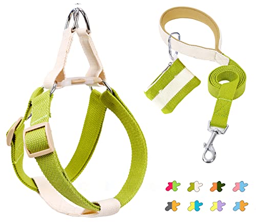 No Pull Dog Harness and Leash Set, Step in Dog Halfter Harness with Poop Bag Holder, Adjustable Lightweight Cotton Straps Suitable for Small Medium Large Dogs Outdoor Walking Running Hiking von ZIRVYIR