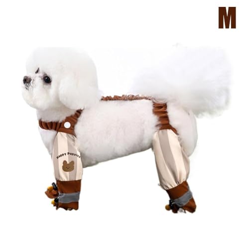 Reflektierende Streifen Pet Spaziergang Ausgehen Hosen Einstellbare Boot Staub-Proof Wasserdicht Pet Hund Volle Schutz Bein c7M5 Bein Tuch von ZIRYXQ