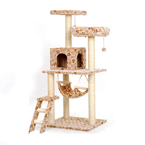 Katzenkletterbaum, 3-stufiger Kätzchen-Katzenbaum mit Kratzbaum, Katzenkletterturm, Aktivitätszentrum, Katzenkratzmöbel, Katzenbaum, Katzenturm elegant von ZITTRO