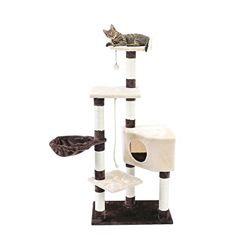 Katzenkletterbaum Haustier-Katzenbaum, mehrstöckiges Katzenhaus, großer Bass, Haltegriff und Hängematte, Katzen-Klettergerüst, Katzenhaus-Möbel zum Spielen und Ausruhen für Kätzchen und große Katzen. Katzenkletterbaum Haustier-Katzenbaum, mehrstöckiges Katzenhaus, großer Bass, Haltegriff und Hängematte, Katzen-Klettergerüst, Katzenhaus-Möbel zum Spielen und Ausruhen für Kätzchen und große Katzen. von ZITTRO
