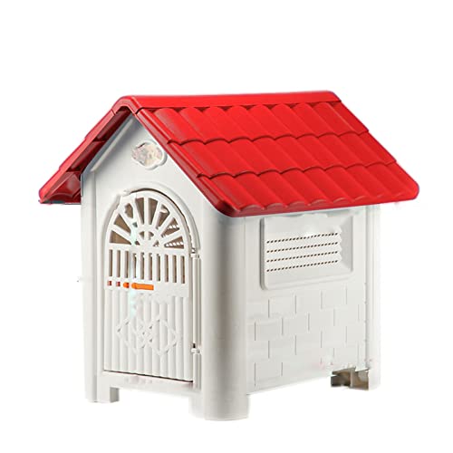 Zwinger für drinnen und draußen, regensicheres Haustierhaus aus Kunststoff, Abnehmbarer Kleiner und mittelgroßer Hundekäfig, geeignet für drinnen und draußen (rot) elegant von ZITTRO