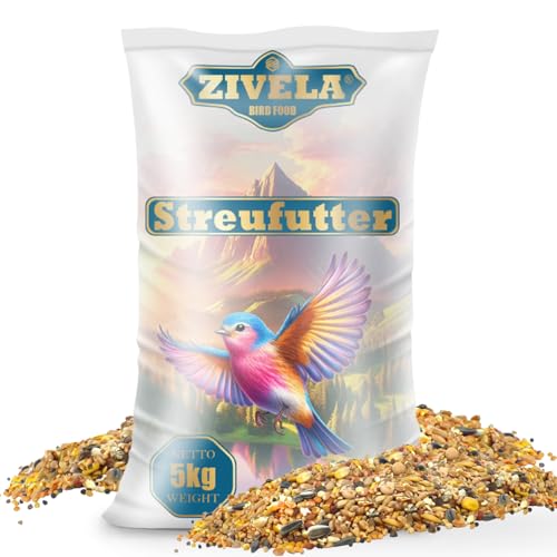 Streufutter | Vogelfutter wildvögel ganzjährig | Vogelfutter Wildvogelfutter 4 Jahreszeiten Premium Mischung | Streufutter für Wildvögel (5KG) von ZIVELA
