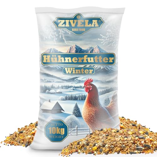 ZIVELA 10kg Hühnerfutter Geflügelkörnerfutter Körnerfutter für Winter | Geflügelfutter für Hühner, Gänse, Enten Non-GMO, 100% natürlich | Geeignet für Herbst und Winter. von ZIVELA