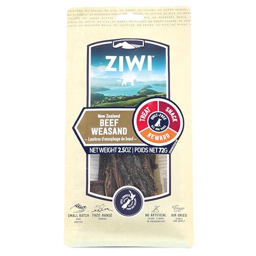 ZIWI Kau-Leckerlis für Hunde, natürlich, luftgetrocknet, einzelnes Protein, getreidefrei, hochwertiges Leckerli, Snack, Belohnung (Rindfleisch-Weasand), 70,9 g (1 Stück) von ZIWI