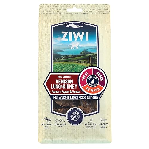 ZIWI Kauspielzeug und Leckerlis für Hunde - ganz natürlich, luftgetrocknet, einzelnes Protein, getreidefrei, hochwertige Leckerlis, Snack, Belohnung (Wildlunge und Niere) 60 ml (1 Stück) von ZIWI