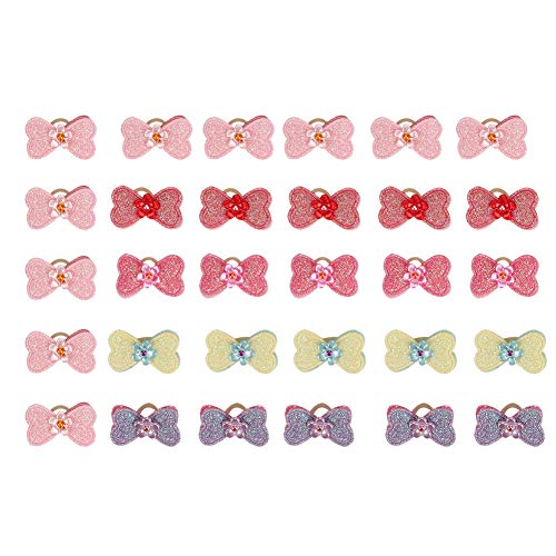 30pcs Hundekatze Welpen Bowknot Blumenband Kopfdekoration Set kleines Haustierzubehör für den täglichen Gebrauch von ZIXINNKC