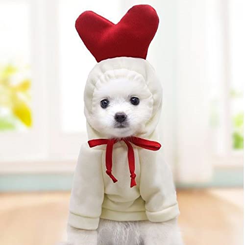 Niedliches Weihnachtskostüm für kleine Hunde,Hunde-Hoodie,hundepullover,Gemütliche Hundeweihnachtsjacke,Hunde Kleidung für kleine Hunde,Chihuahua,Karotte,Banane,Apfel (Nicht-gerade Weiss, XL(6-8kg)) von ZIYUEZIKUN