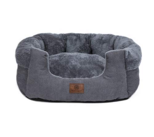 Hundebett Super Bequeme runde Form Hundebetten Hundebetten Cat Cave for Hunde und Katzen Anti Skid Baumwolmaterielle (Color : Grey Corduroy, Size : 55 x 55 x 22 cm) von ZJCNHY