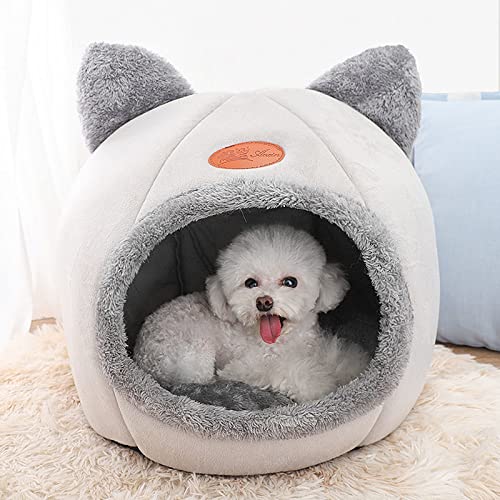 Hundebett Waschbare Hundekissen Halbeingeschlossene Hunde Haus Matte Kennel Winter Hundebett Universal Liege for kleine mittelgroße Hundekatze Haustier (Size : Up to 10kg) von ZJCNHY