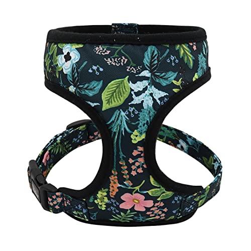 Hundegeschirr Niedlich bedrucktes Chihuahua-Geschirr for französische Bulldogge, verstellbares Welpen-Katzen-Geschirr for kleine Hunde, Weste for Mops, Yorkie, Gehtraining (Color : Black, Size : S) von ZJCNHY