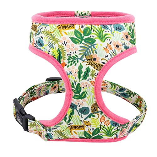 Hundegeschirr Niedlich bedrucktes Chihuahua-Geschirr for französische Bulldogge, verstellbares Welpen-Katzen-Geschirr for kleine Hunde, Weste for Mops, Yorkie, Gehtraining (Color : Pink1, Size : S) von ZJCNHY