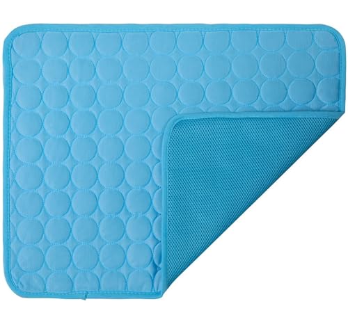 ZJIQOH Kühlmatte Hund Kühldecke Selbstkühlende Kältematte Waschbar, Hundebett Kühlkissen für Haustiere, Kühlende Hundematte für Katzen, für Drinnen, Draußen und Auto(Blue,100 x 70 cm) von ZJIQOH