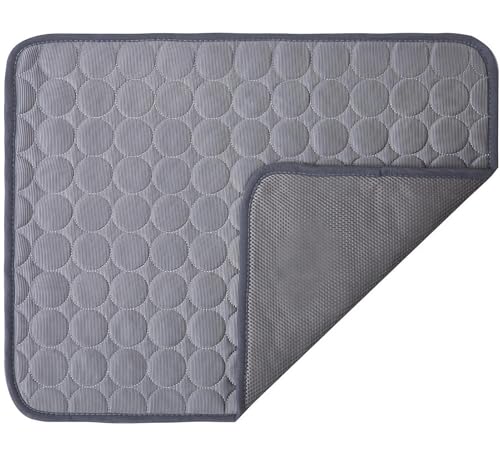 ZJIQOH Kühlmatte Hund Kühldecke Selbstkühlende Kältematte Waschbar, Hundebett Kühlkissen für Haustiere, Kühlende Hundematte für Katzen, für Drinnen, Draußen und Auto(Dark Gray,100 x 70 cm) von ZJIQOH