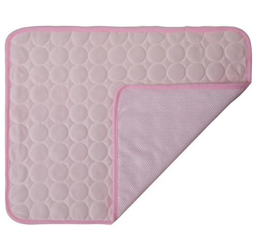 ZJIQOH Kühlmatte Hund Kühldecke Selbstkühlende Kältematte Waschbar, Hundebett Kühlkissen für Haustiere, Kühlende Hundematte für Katzen, für Drinnen, Draußen und Auto(Pink,50 x 40 cm) von ZJIQOH