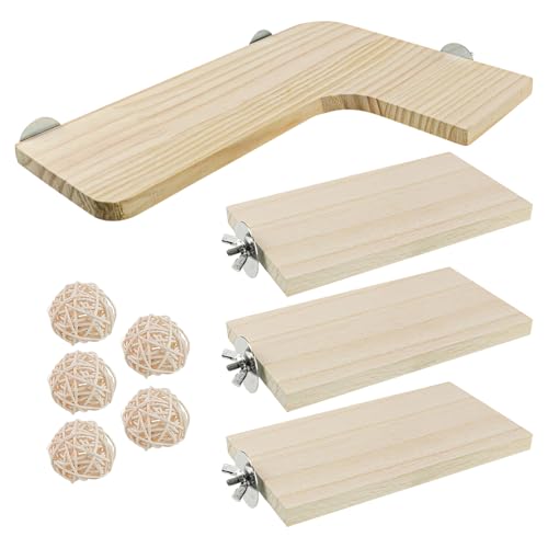 ZJIVQO 5-teiliges Hamster-Holzplattform-Set, Hamster-Plattformen, L-förmig, Papageienruhe, Ständer, Kletterbrett, Holz, Papageien, rechteckiges Standbrett, für Chinchilla, Meerschweinchen, Spielzeug ZJIVQO 5-teiliges Hamster-Holzplattform-Set, Hamster-Plattformen, L-förmig, Papageienruhe, Ständer, Kletterbrett, Holz, Papageien, rechteckiges Standbrett, für Chinchilla, Meerschweinchen, Spielzeug von ZJIVQO