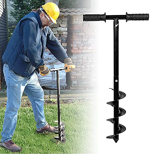 Gartenpflanzer Birne Schnecke Bohrer, Schnecke Bohrer Garten Bohrer, Gartenbohrer Erdbohrer für Bohrmaschine, 10*60cm Schwarzer Spiralbodenbohrer mit 1 Paar Grüner Krallenhandschuhe Gartenpflanzer Birne Schnecke Bohrer, Schnecke Bohrer Garten Bohrer, Gartenbohrer Erdbohrer für Bohrmaschine, 10*60cm Schwarzer Spiralbodenbohrer mit 1 Paar Grüner Krallenhandschuhe von ZJT