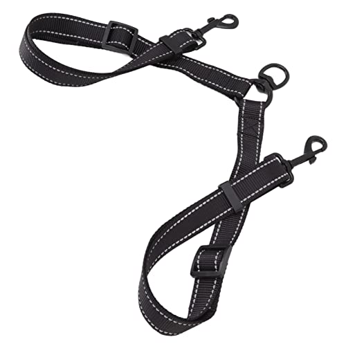 Doppel -Hund -Leine für Zwei Hunde, 360 Grad Dual Dog Walking Training Leine Dual Hunde Leinen Stoßdämpferung Reflektierender Bungee Doppelte für Zwei, Schwarz von ZJchao