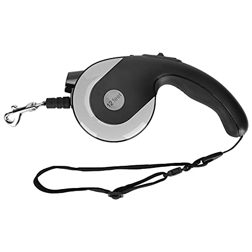 Einziehbare Hundeleine, Haustier -Walking -Leine Hundeleine für Kleine Hunde mit LED LED Lead Lease für Kleine Hunde für für und Mittlere Große Hund (Dunkelgrau) von ZJchao