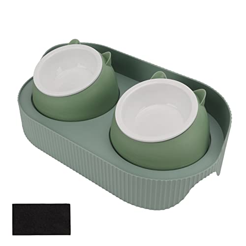 Erhöhte Katzenschalen, Erhöhte Keramikschüssel Doppelkeramik Haustierschalen Keramik Katzenschalen Fütterungsstation Haustierschale für Kätzchen und Kleine Hunde, 16.1 X 5,7 X 8,7 Zoll (Grüner Erhöhte Katzenschalen, Erhöhte Keramikschüssel Doppelkeramik Haustierschalen Keramik Katzenschalen Fütterungsstation Haustierschale für Kätzchen und Kleine Hunde, 16.1 X 5,7 X 8,7 Zoll (Grüner von ZJchao