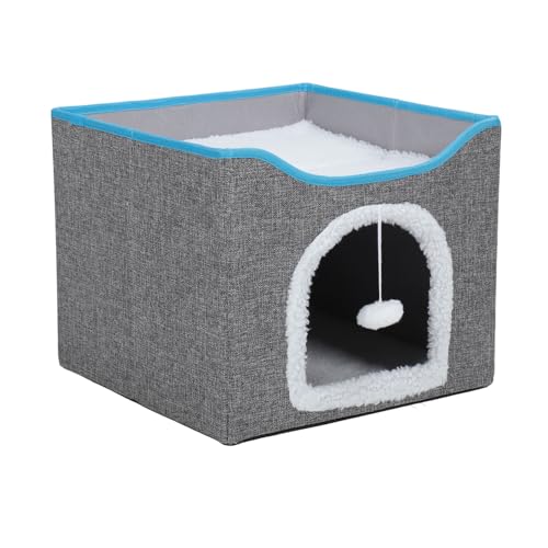 ZJchao Faltbares Katzenhaus mit Doppelter Stufe, Premium -Fabric -Katzenbett, Multifunktionale Katzenhöhle für Innen (#2) von ZJchao
