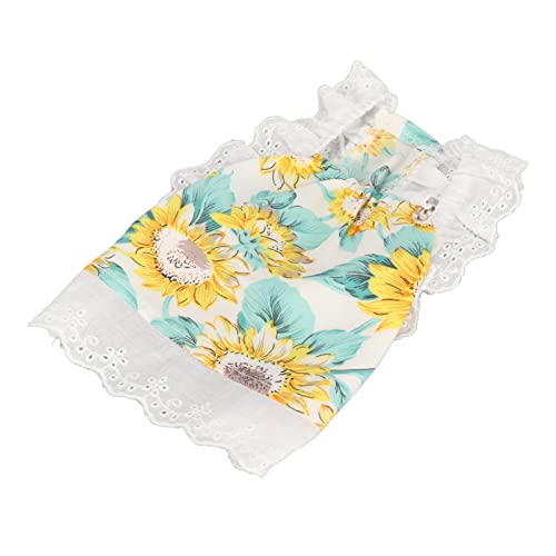 Haustier -Sonnenblumenrock, Süße Atmungsaktive Prinzessin -Hosentuchkleid für Hunde und Katzen, Weiches Acrylmaterial, Sonnenschutz, Geeignet für Frühling und Sommer Geeignet (L) von ZJchao