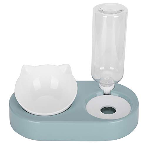 Hundefutter und Wasserspender, Automatischer Wasserspender Flasche Pet Feeder Cat Bowls Doppelkatze Schalen Wasser und Lebensmittelschüssel Set Hundekiste Wasserflasche Spender für Kleine oder (GREEN) von ZJchao