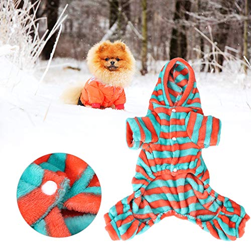 Hundekleidung, Hundetuherie -Hunde -Outfit Weiche Fleece Hundestreifen Kleidung Hoodies Winter Haustier Welpe Kleidung Pyjamas für Kleine Hunde Welpe Gesamtkleidung Outfit (XS) von ZJchao