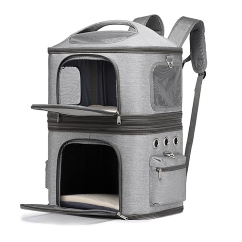Katzen -, Katzen -Doppelschicht -Trägerbeutel Katzenrückspack Kleiner Hunde -Rucksackträger mit Einem Verstellbaren Schultergurt, Es Bietet Einfache Tragen für Einen Verbesserten von ZJchao