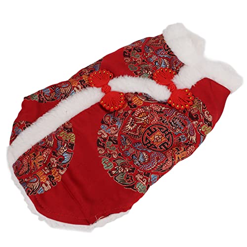 Katzenkleidung, Wintermantel Haustier Kleidung Weste Chinesisch Hund Outfit Hunde Tang Anzug Festival Urlaub Hunde Kostüm Hund Neujahr Outfit für Kleine und Katzen Welpen Teddy Bichon (M) von ZJchao