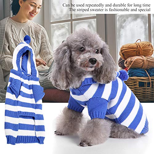 Katzenpullover Nur für Katzen, Kätzchen Pullover Gestreifter Rollkragenpullover Gestrickter Pullover Hund für Kleine Hunde Winter Warm (L) von ZJchao