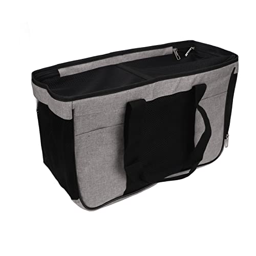 Katzenträger, Weicher Sided Hundeträger für Kleine Hunde Reise Reisetasche Belüftet Haustier mit Kleinem Hundeträger für Kleine Mittelgroße Große Kätzchen Welpe, 18.1x8.3x11.0in (Grau mit Schwarz) von ZJchao