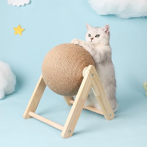 Kratzballspielzeug für Katzen, Zum Klettern und Schärfen aus Holzmaterial, Interaktiver Katzenspielzeug-Ballständer aus Schnur, Erhältlich mit Sisalseil, Zum Kratzen von Katzen Kratzballspielzeug für Katzen, Zum Klettern und Schärfen aus Holzmaterial, Interaktiver Katzenspielzeug-Ballständer aus Schnur, Erhältlich mit Sisalseil, Zum Kratzen von Katzen von ZJchao