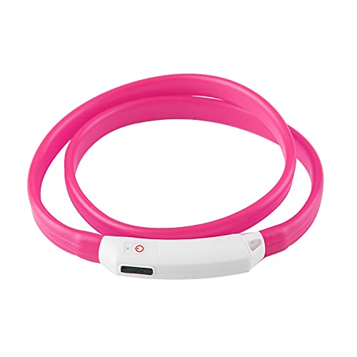 LED Hundekragen Wiederaufladbar, Hundes Hundekragen für Nacht Laufen Leuchtende Hunde Walking Leuchten Silikon Weiches Hundehalterkette für Kleine Mittelgroßen Großen Hunden (PINK) von ZJchao