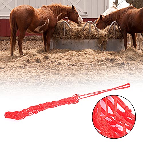 Pferdespeisetasche, Nylon Seil Slow Futter Futter Netto Bag Pferdebeutel mit Silber Elektroplierendes Schweiß Eisenringe Ziegenzubehör für Ganztägige Fütterung Pferde Ziegenstand Anhänger (Rotmedium) Pferdespeisetasche, Nylon Seil Slow Futter Futter Netto Bag Pferdebeutel mit Silber Elektroplierendes Schweiß Eisenringe Ziegenzubehör für Ganztägige Fütterung Pferde Ziegenstand Anhänger (Rotmedium) von ZJchao