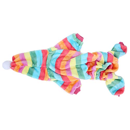 Warmer Flanell-Haustier-Pyjama, Regenbogen-Overall für Hunde, Katzen, Kleine Tiere, Unverzichtbar für den Winter (M) von ZJchao
