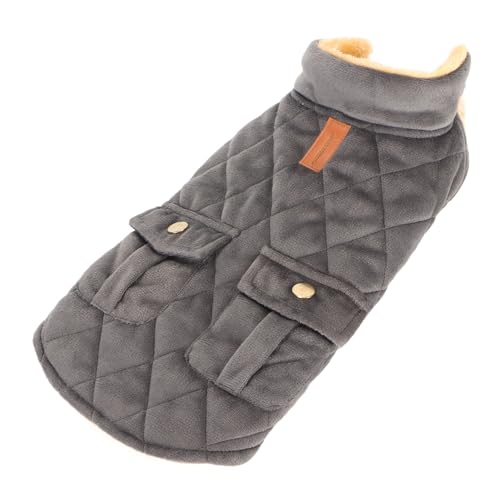 Warmer Hundemantel mit Winddichtem Flanell, Bequemer Baumwolle, Gemütlichem Polyesterfutter, Verstellbarem Bauchgurt, Modischem Design, für Spaziergänge Im Freien, Wandern (S) von ZJchao