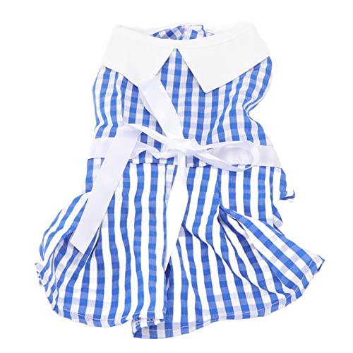 Weiches Material, Attraktives Design, Breite Auswahl an Verwendungszwecken, Tierkleid Sommer Süße Karierte Bowknot Ribbon Gürtel Sonne Schutzkatze Rock für Hunde, Katzen mit (M) von ZJchao